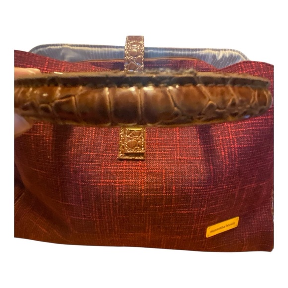 Samantha Brown Croc Embossed Burgundy Tote/Laptop Bag - Picture 7 of 16